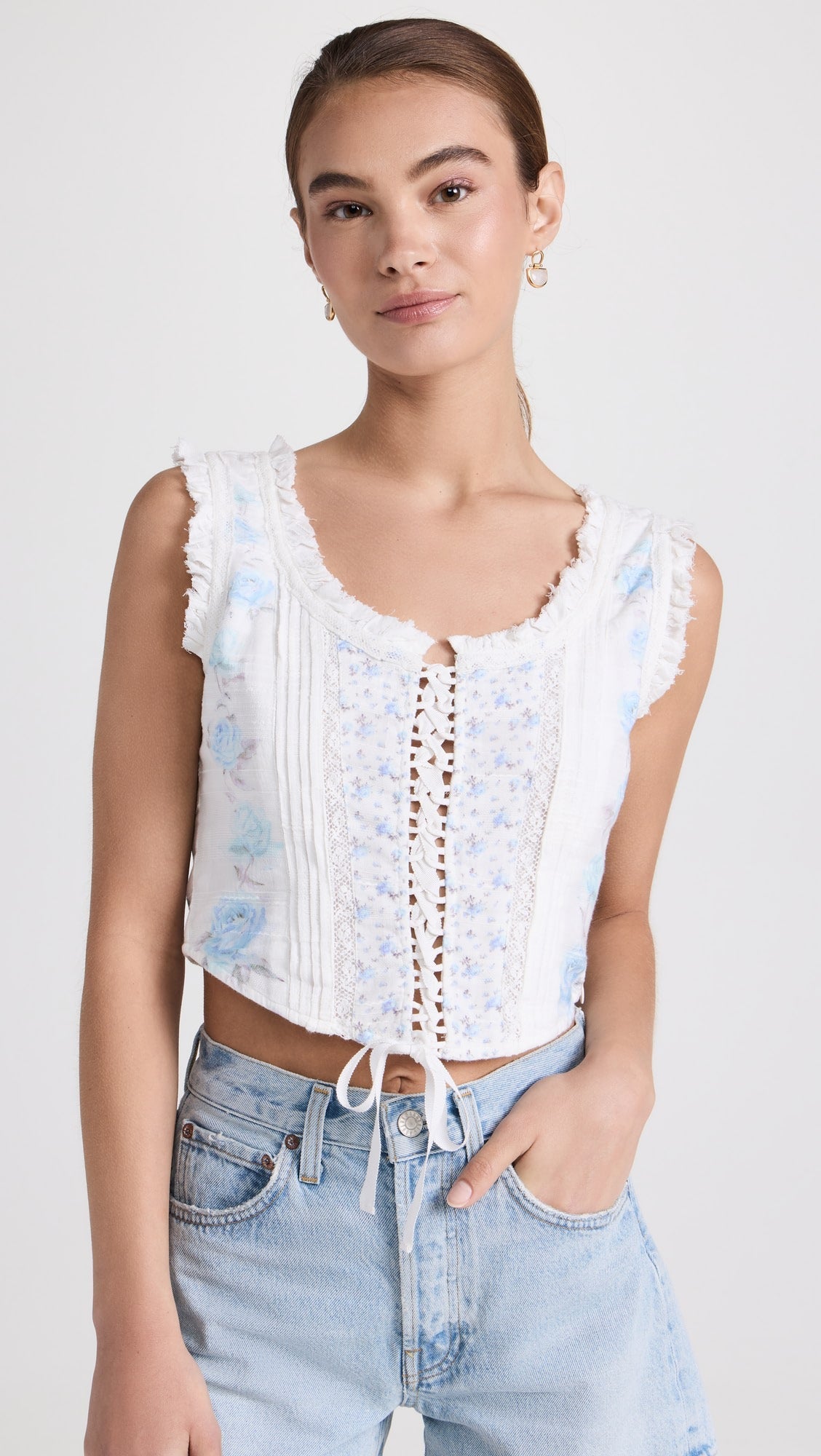 LoveShackFancy Corvelle Bustier Top