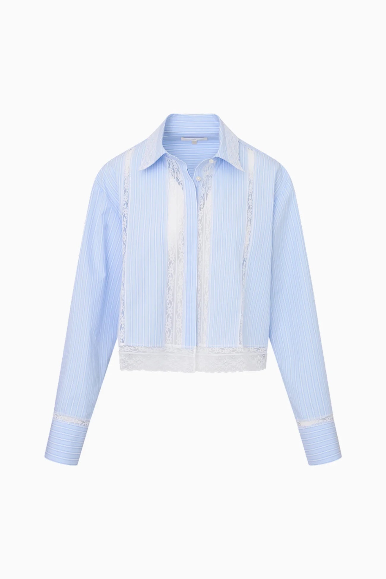 LoveShackFancy LoveShackFancy Delano Cotton Pinstripe Shirt Endless Waves