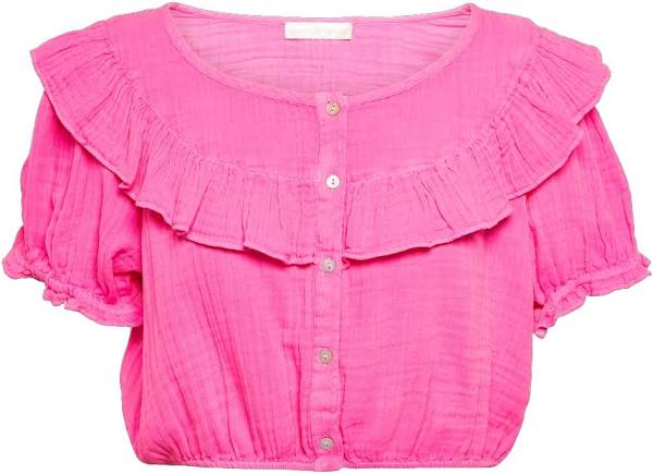 LoveShackFancy LoveShackFancy Elania Cotton Cropped Top Endless Waves