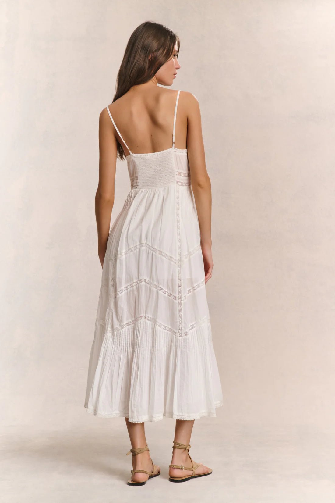 LoveShackFancy LoveShackFancy Esilda Cotton Midi Dress Endless Waves