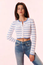 LoveShackFancy Lamiya Striped Crochet Cardigan - Endless Waves