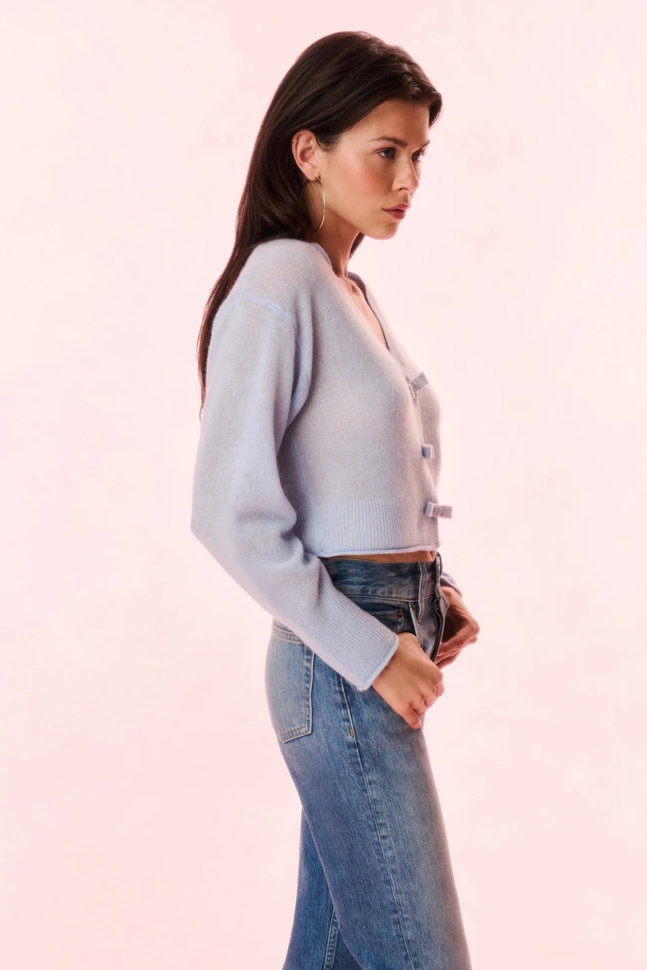 LoveShackFancy LoveShackFancy Luisella Lightweight Cashmere Cardigan Endless Waves