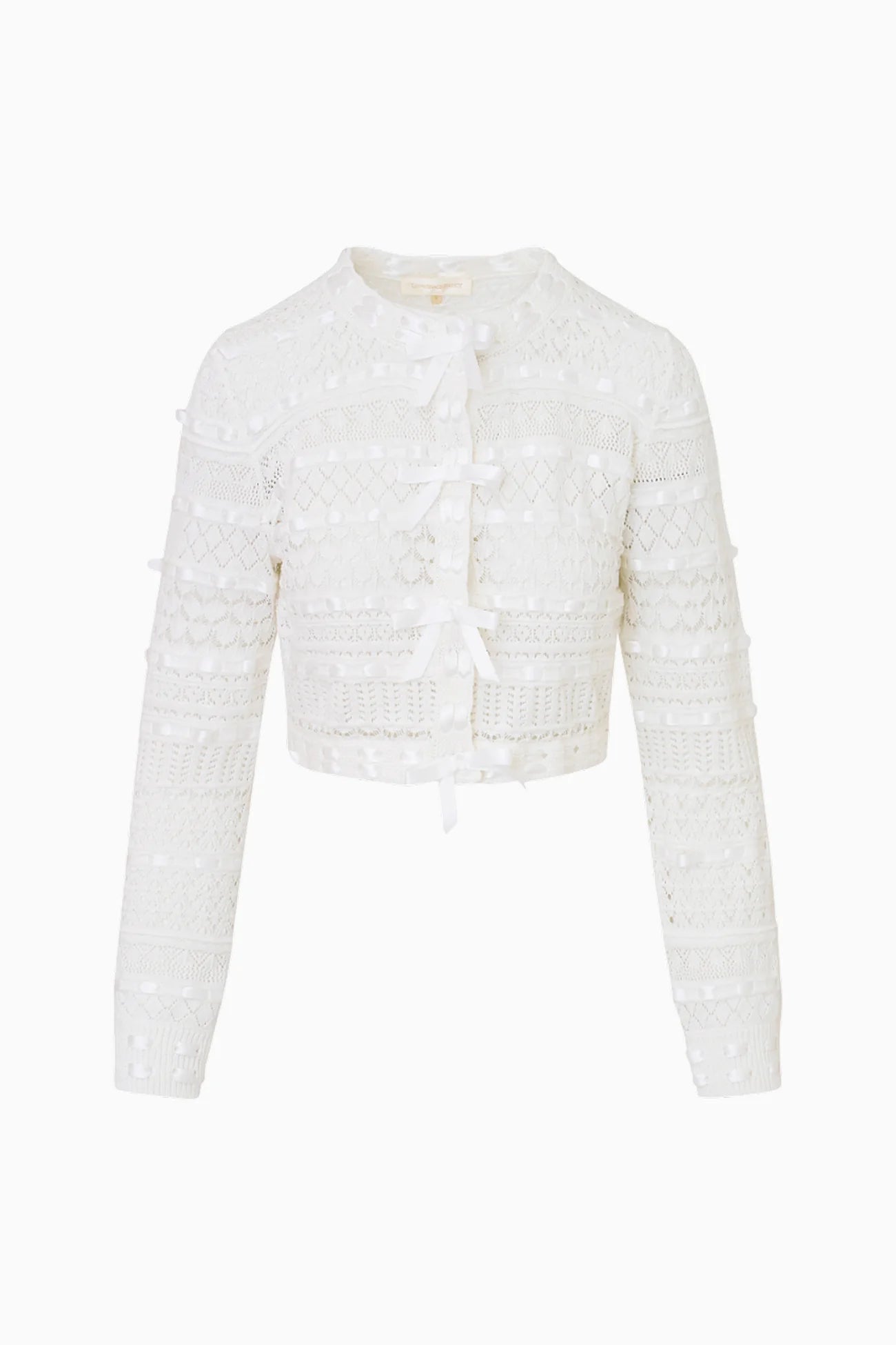 LoveShackFancy Roselline Cotton Ribbon Cardigan - Endless Waves