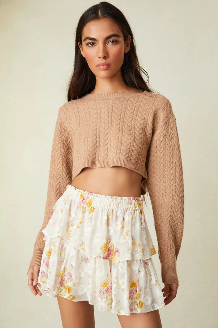 LoveShackFancy LoveShackFancy Ruffle Mini Skirt in Lemon Pie Endless Waves