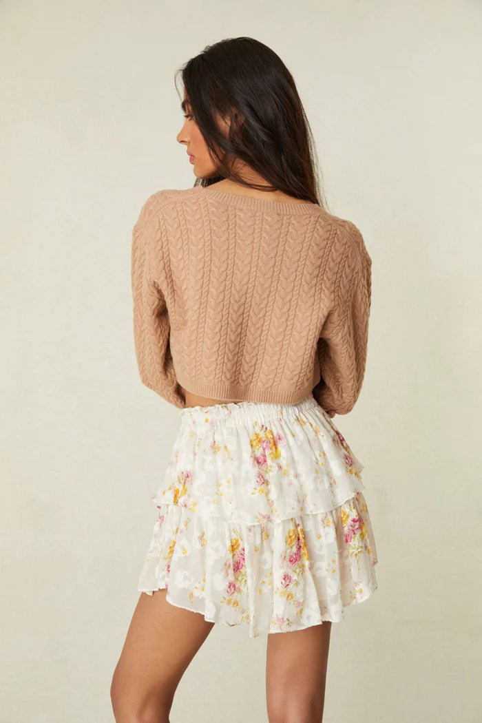 LoveShackFancy LoveShackFancy Ruffle Mini Skirt in Lemon Pie Endless Waves