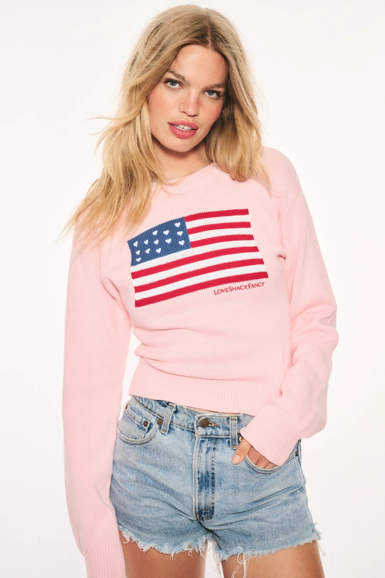 LoveShackFancy LoveShackFancy Ty Cotton Flag Pullover Endless Waves