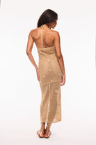 LoveShackFancy Vreya Metallic Crochet Halter Dress - Endless Waves