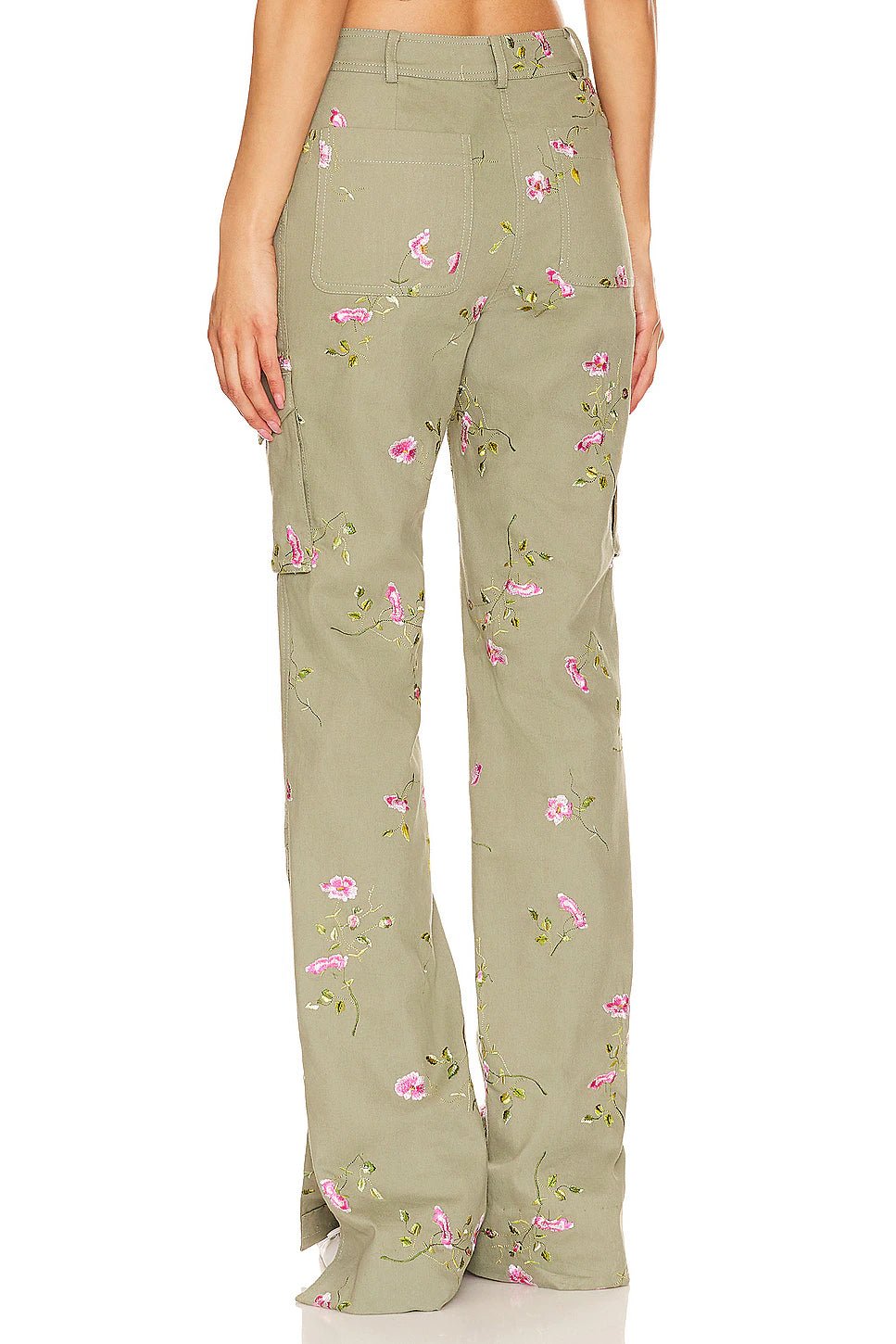 LoveShackFancy LoveShackFancy Atworth Embroidered Cargo Pant Endless Waves