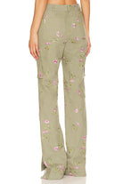 LoveShackFancy LoveShackFancy Atworth Embroidered Cargo Pant Endless Waves