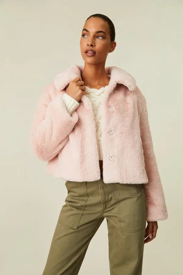 LoveShackFancy LoveShackFancy Faux Fur Jacket Endless Waves