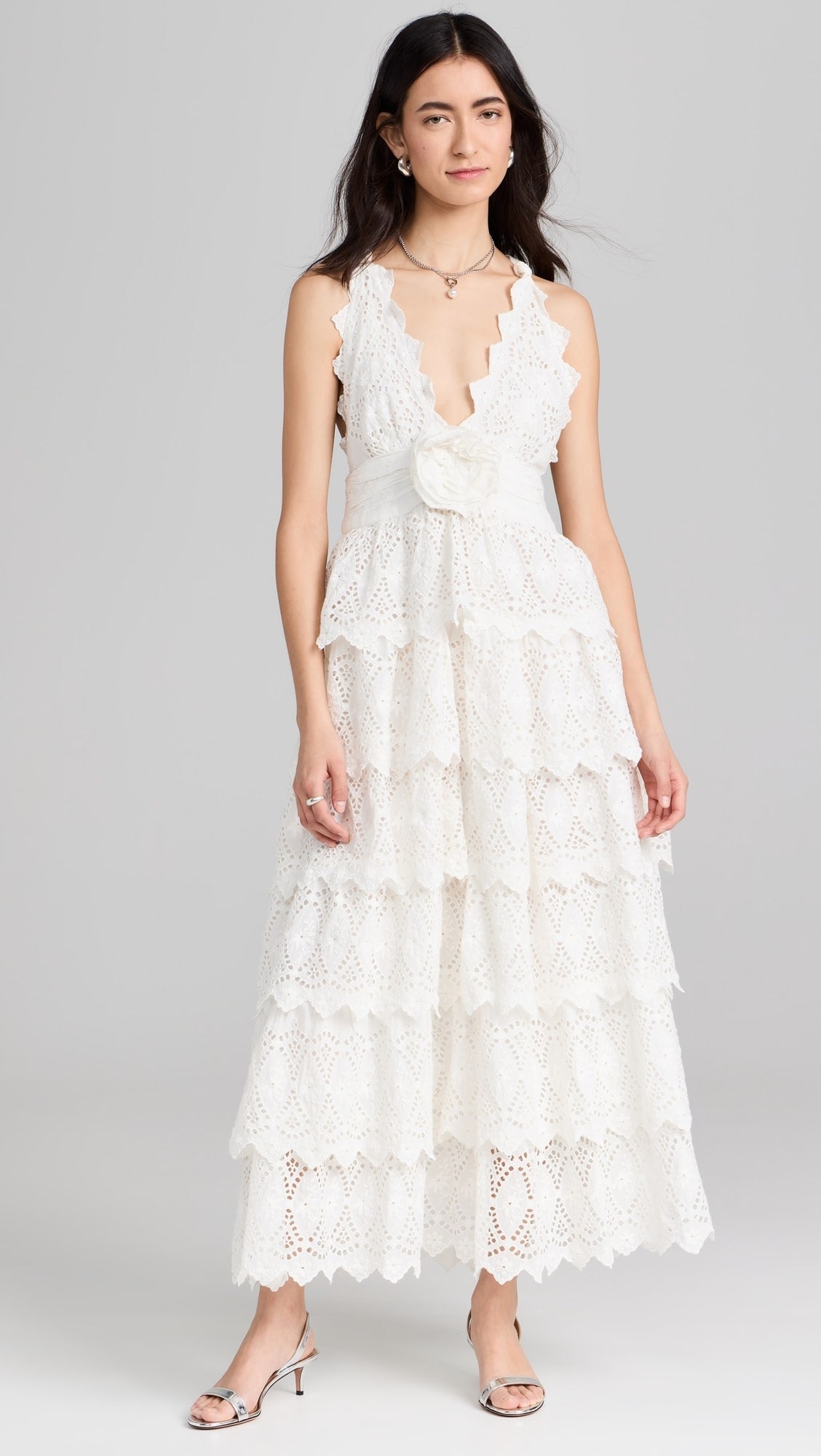 LoveShackFancy LoveShackFancy Nevis Eyelet Maxi Dress Endless Waves