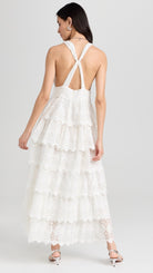 LoveShackFancy LoveShackFancy Nevis Eyelet Maxi Dress Endless Waves