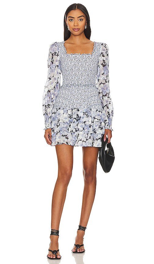 LoveShackFancy LoveShackFancy Scout Long Sleeve Mini Dress Endless Waves