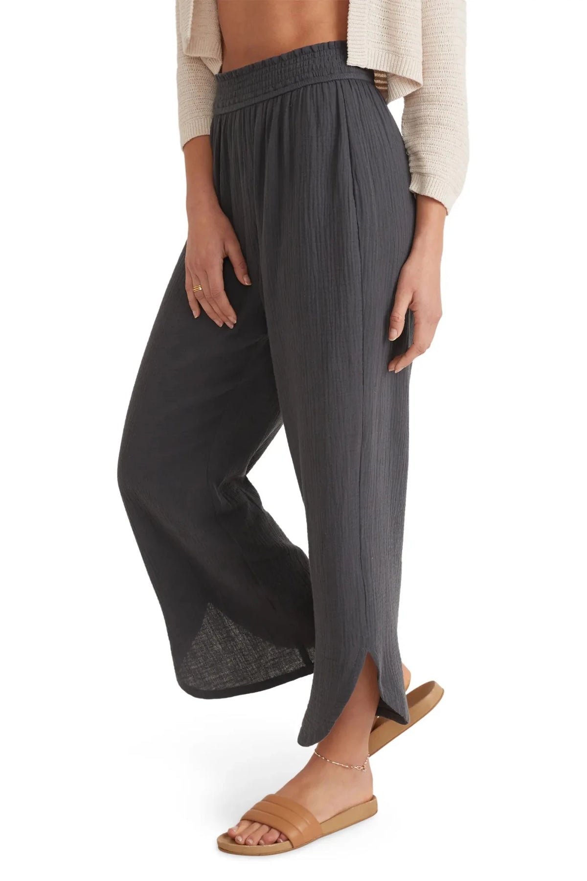Marine Layer Corinne Wide-Leg Double-Cloth Pant