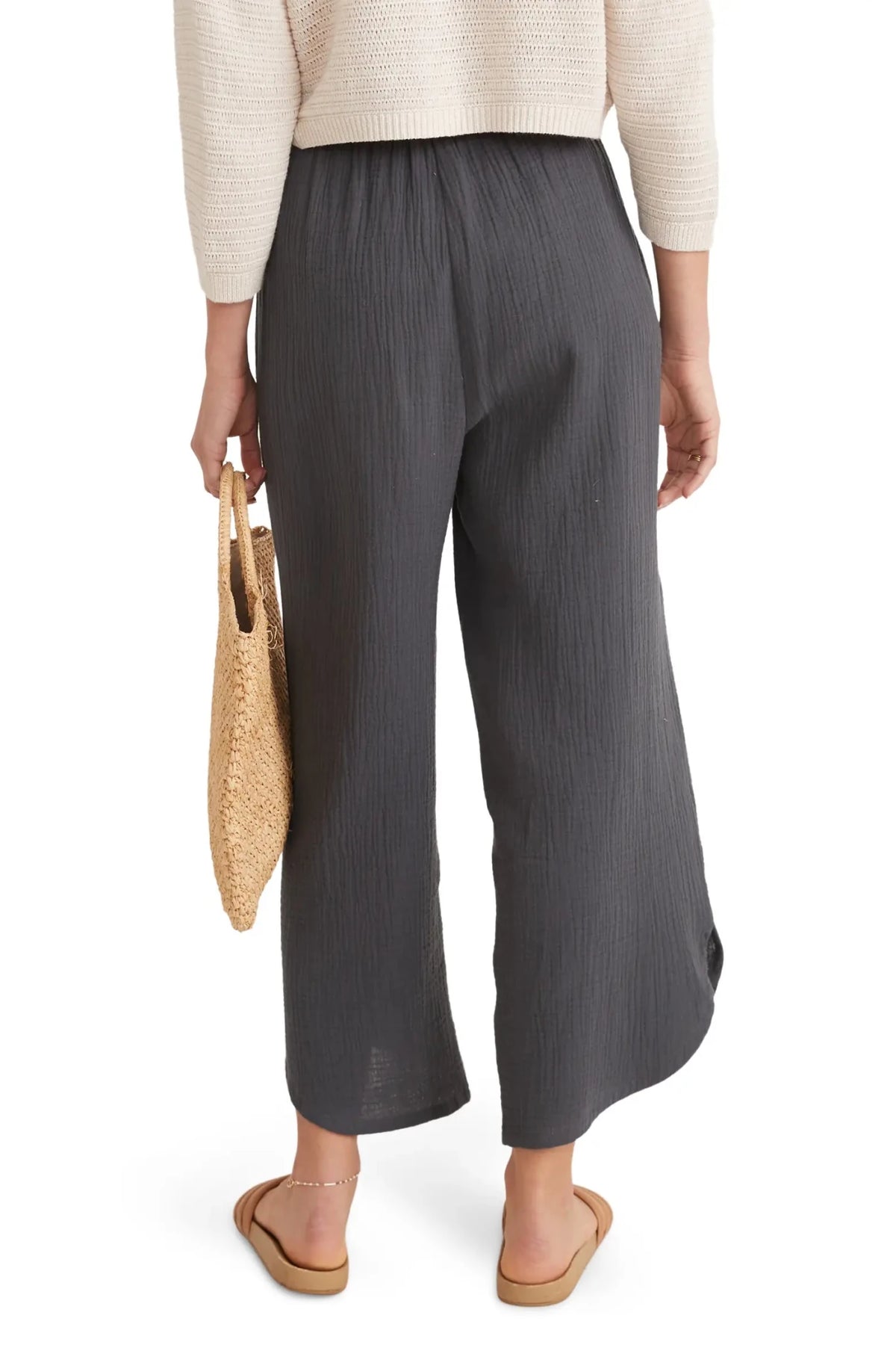 Marine Layer Corinne Wide-Leg Double-Cloth Pant