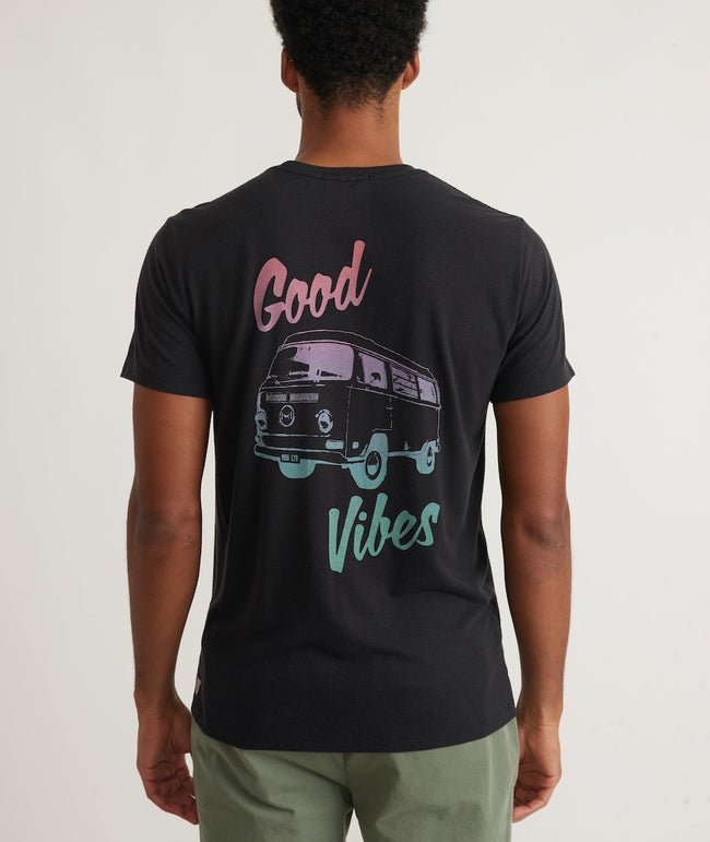 Marine Layer Re - Spun Graphic Tee: Good Vibes - Endless Waves
