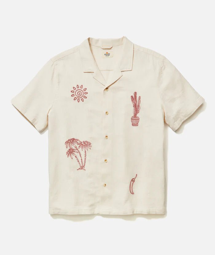Marine Layer Stretch Selvage Embroidered Resort Shirt - Endless Waves