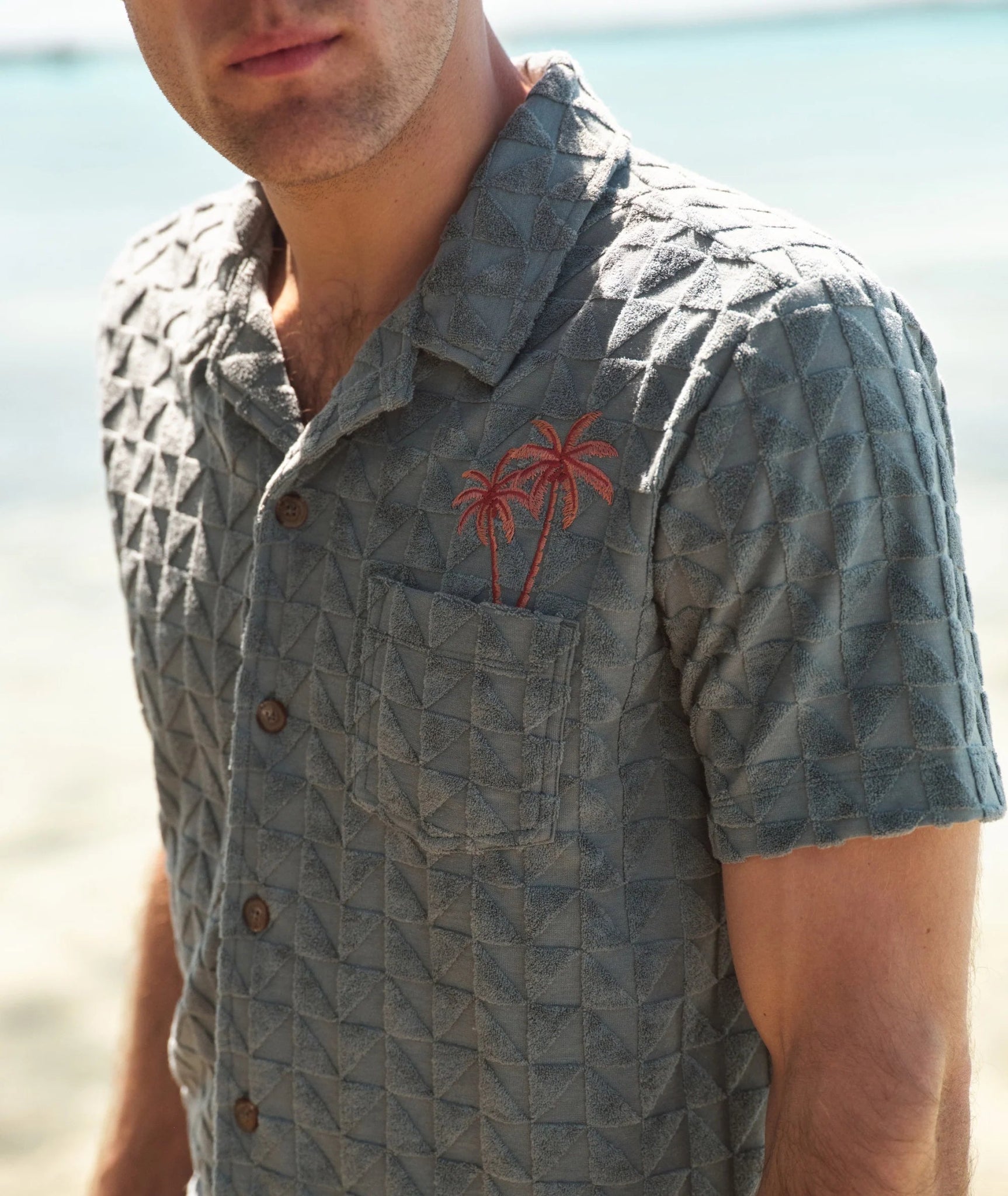 Marine Layer Marine Layer Towel Terry Resort Shirt - Final Sale Endless Waves