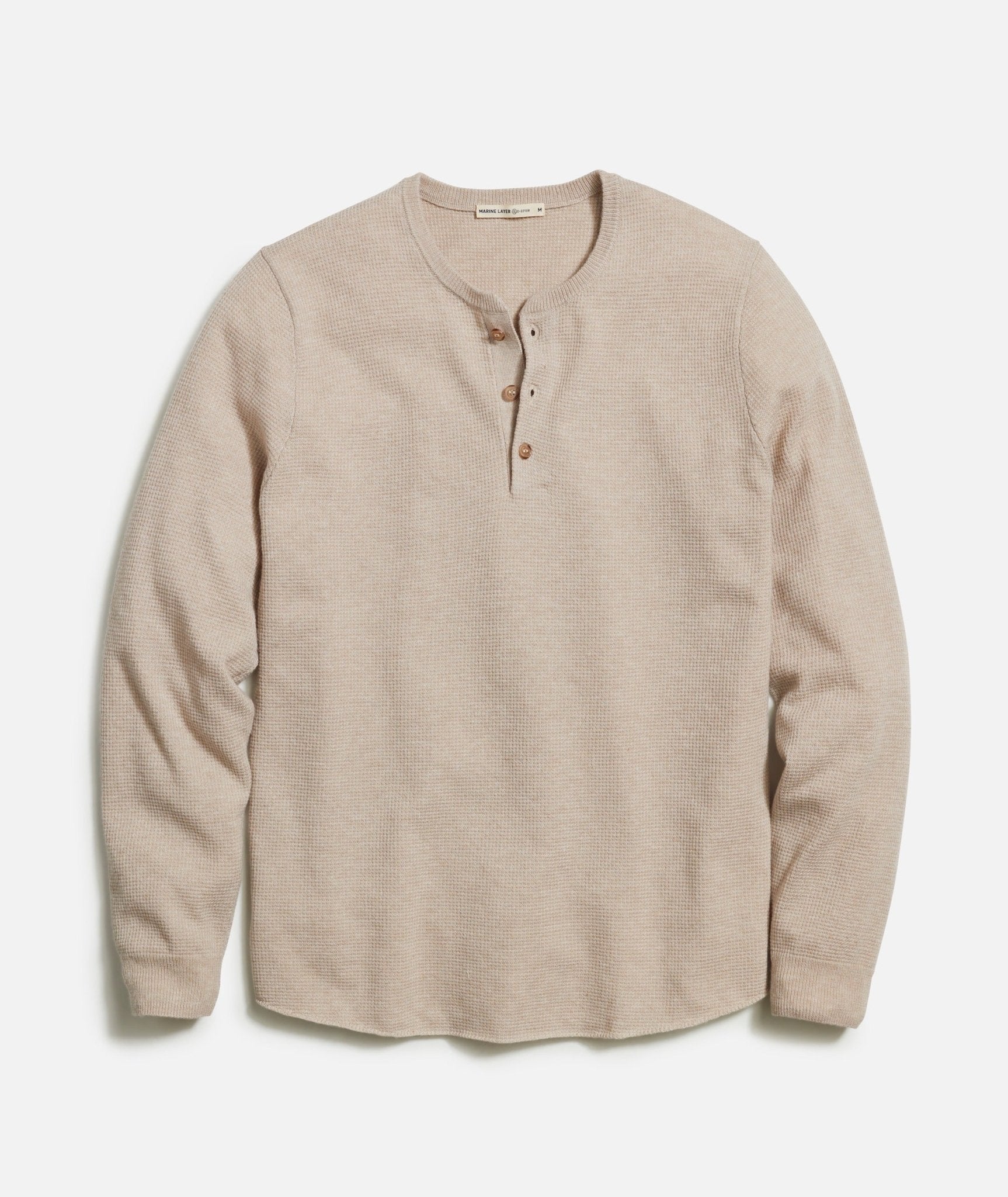 Merino Blend Sweater Henley - Endless Waves