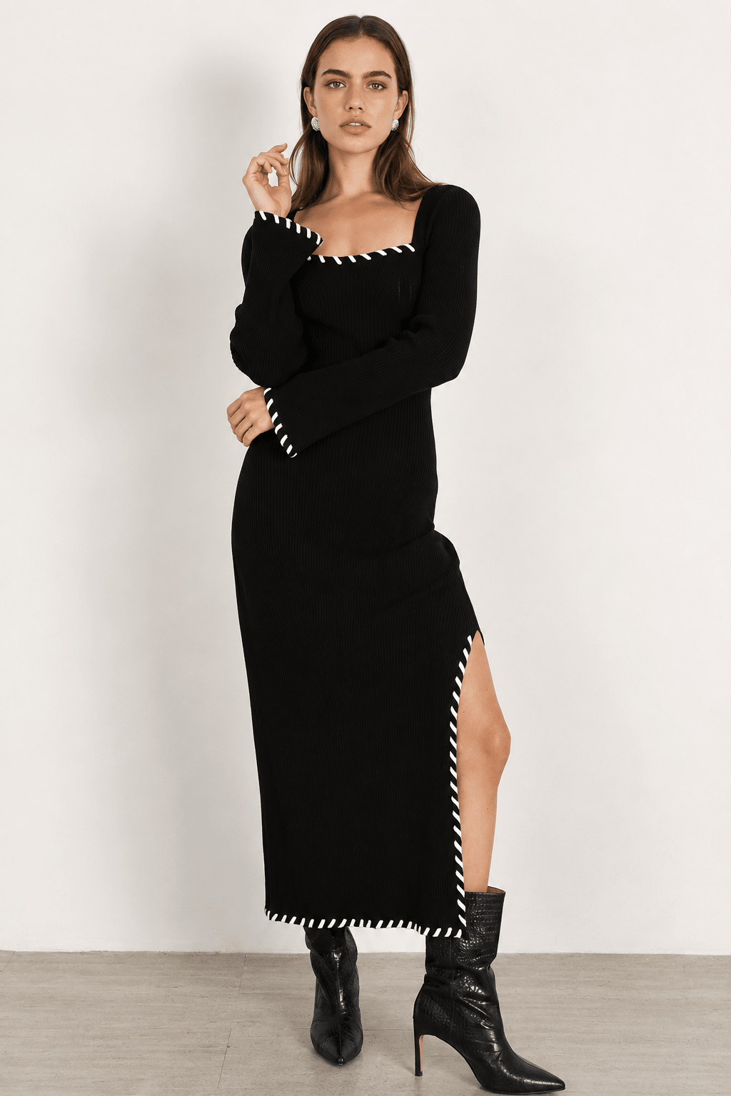 Mon Renn Trace Knit Midi Endless Waves