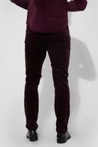 Monfrère Monfrere Brando Slim Fit Needle Cord Pants in Plum Endless Waves