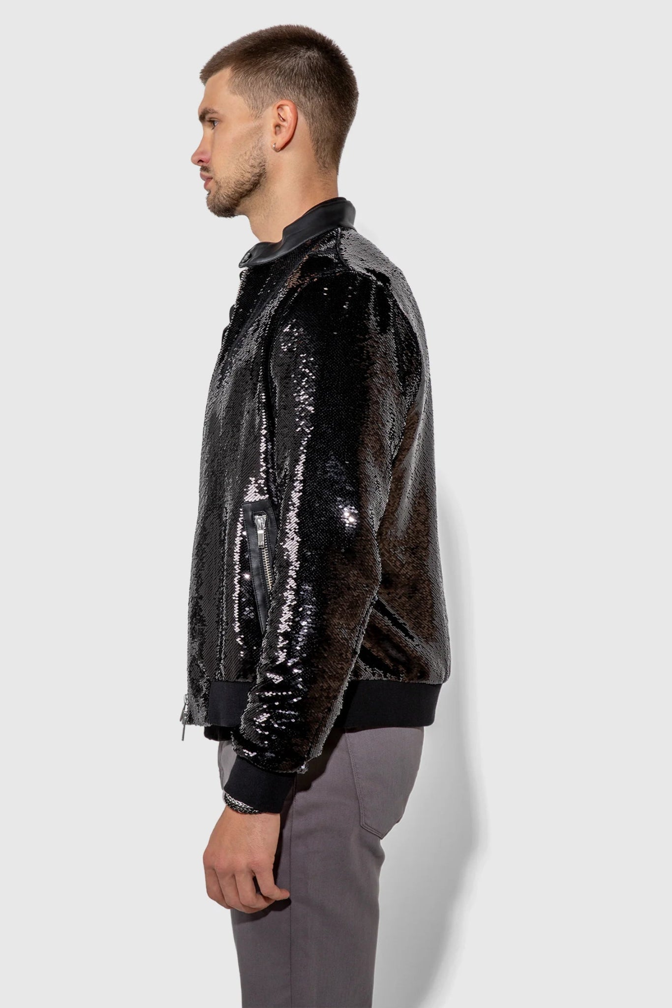 Monfrère Monfrère Ryder Sequin Noir Bomber Endless Waves