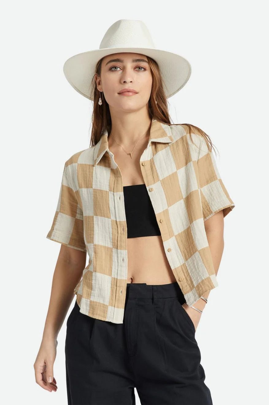 Brixton Women's Mykonos Boxy Short Sleeve Shirt available at Endless Waves Boutique