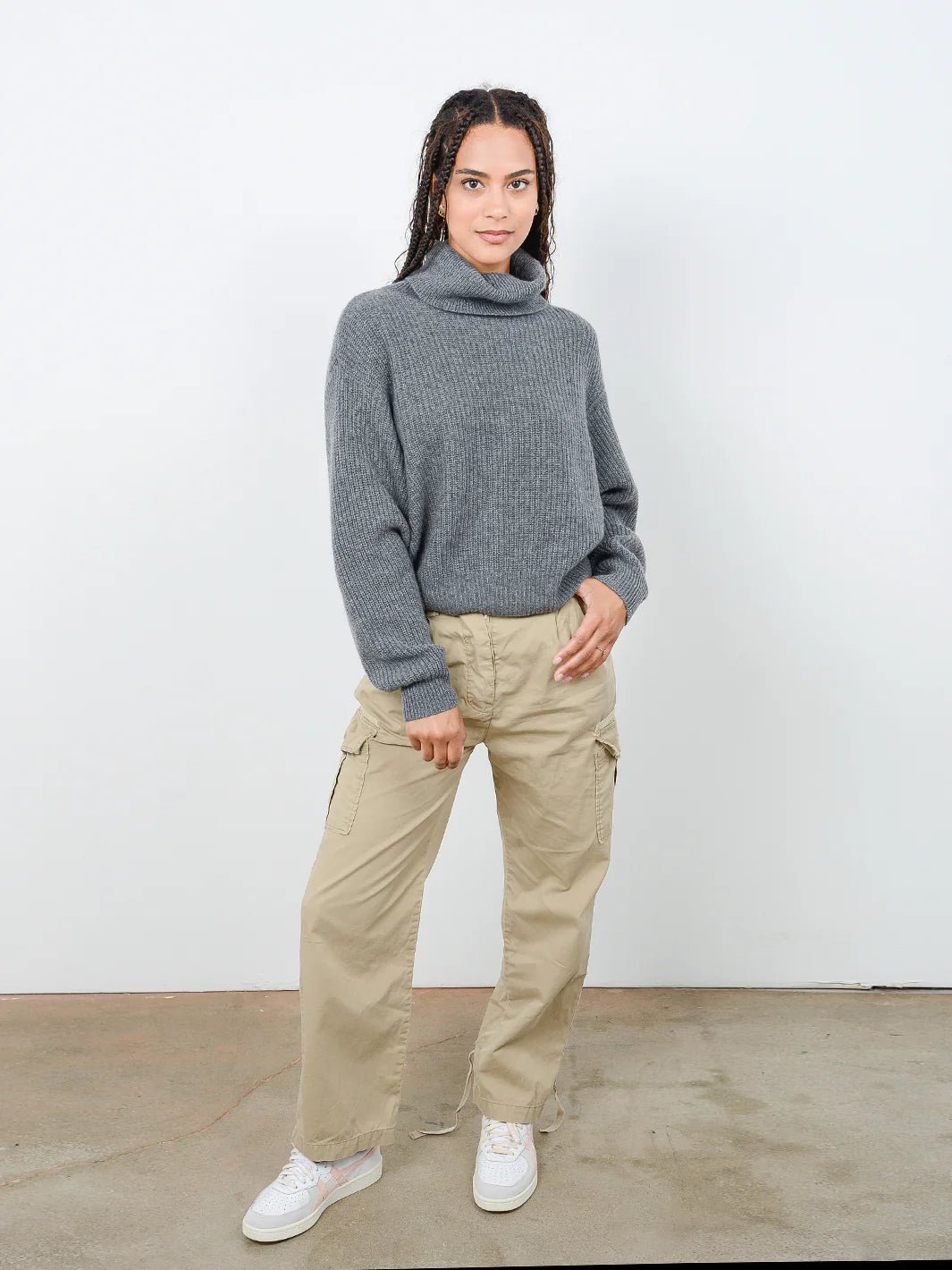 Naia Recycled Cashmere Turtleneck - Endless Waves