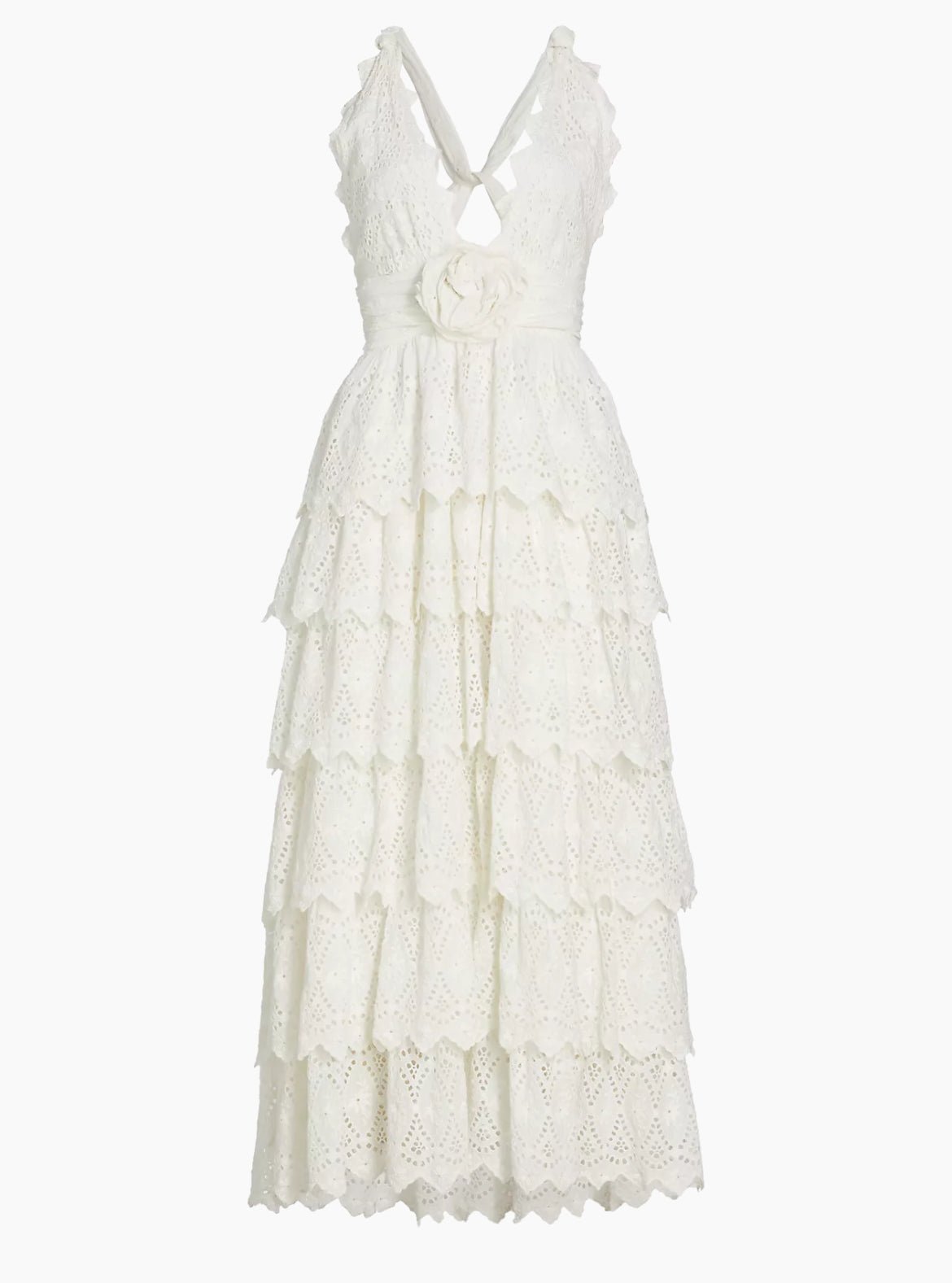 LOVESHACKFANCY ロング マキシ ホワイト ドレス レース LoveShackFancy Nevis Dress in Off White | REVOLVE
