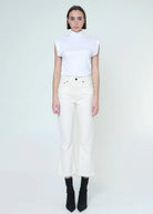 Noend Denim Farrah Mid Rise Cropped Kick Flare