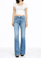 Noend Denim Scarlett Mid Rise Flare