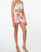 Oceanus Vegas Beaded Pink Party Beach Co - ord Top - Endless Waves