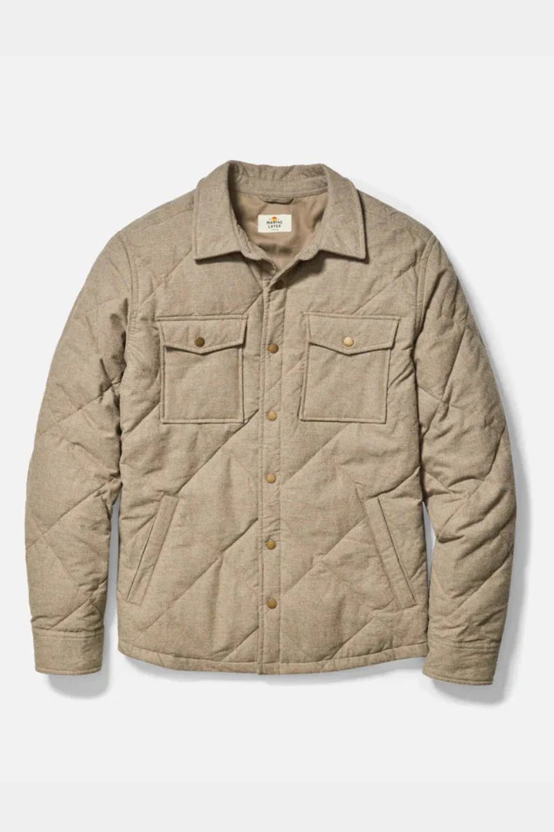 Marine Layer Marine Layer Olin Quilted Overshirt - Taupe Endless Waves
