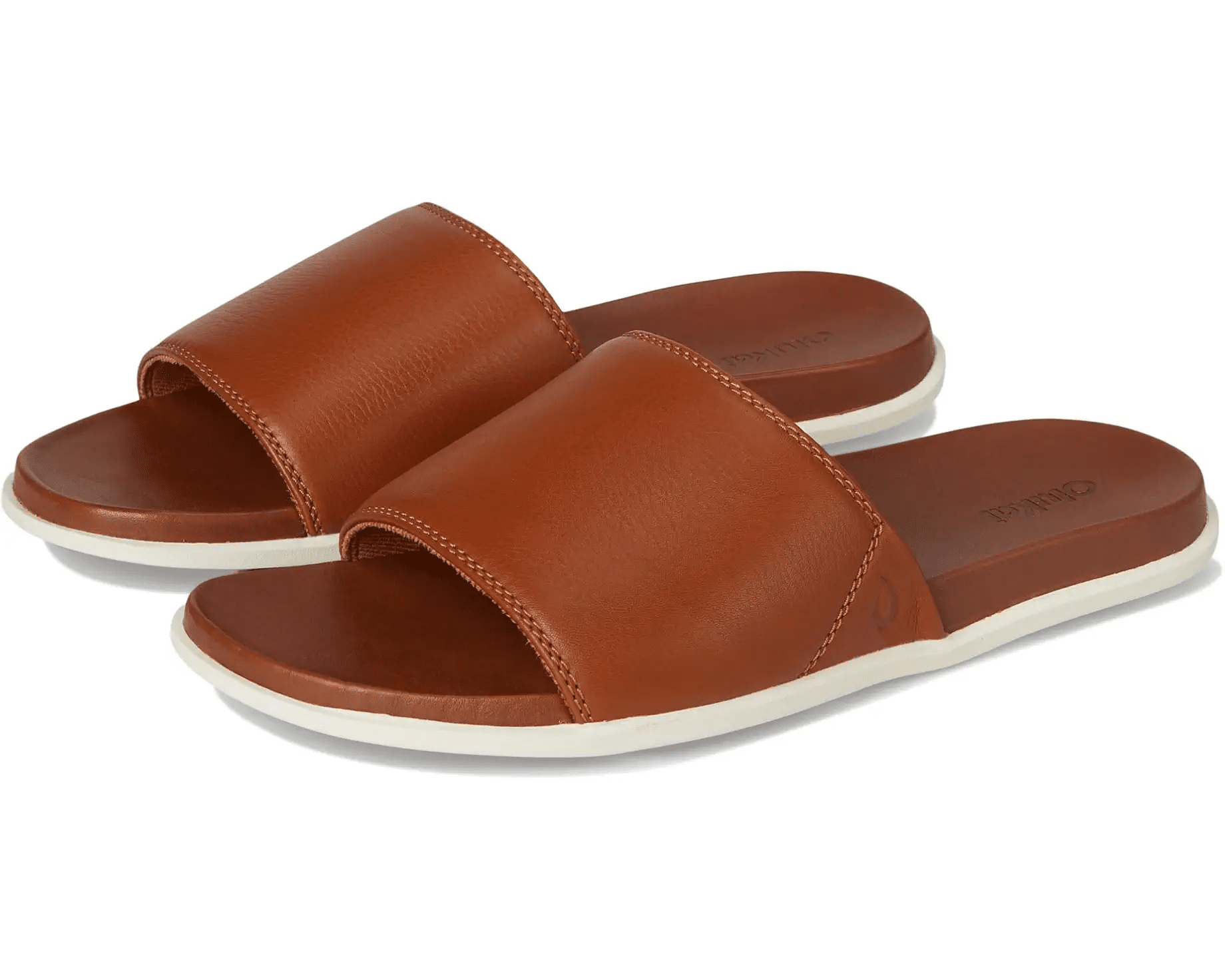 OluKai Men's Olali Leather Slide Sandals