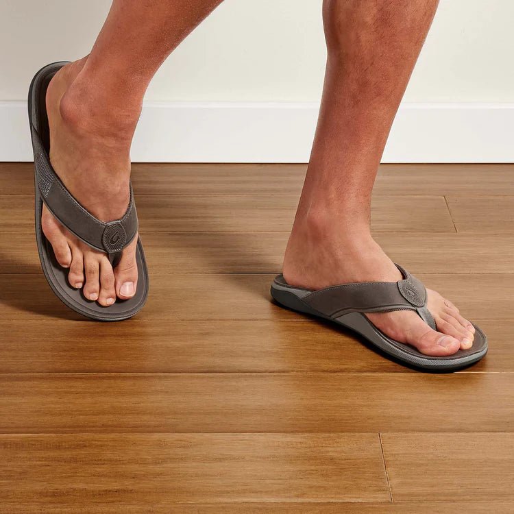 OluKai Men's Tuahine Waterproof Leather Sandals - Endless Waves