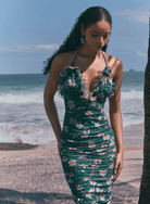 PatBO Botanic Retro Flutter Midi Dress - Endless Waves