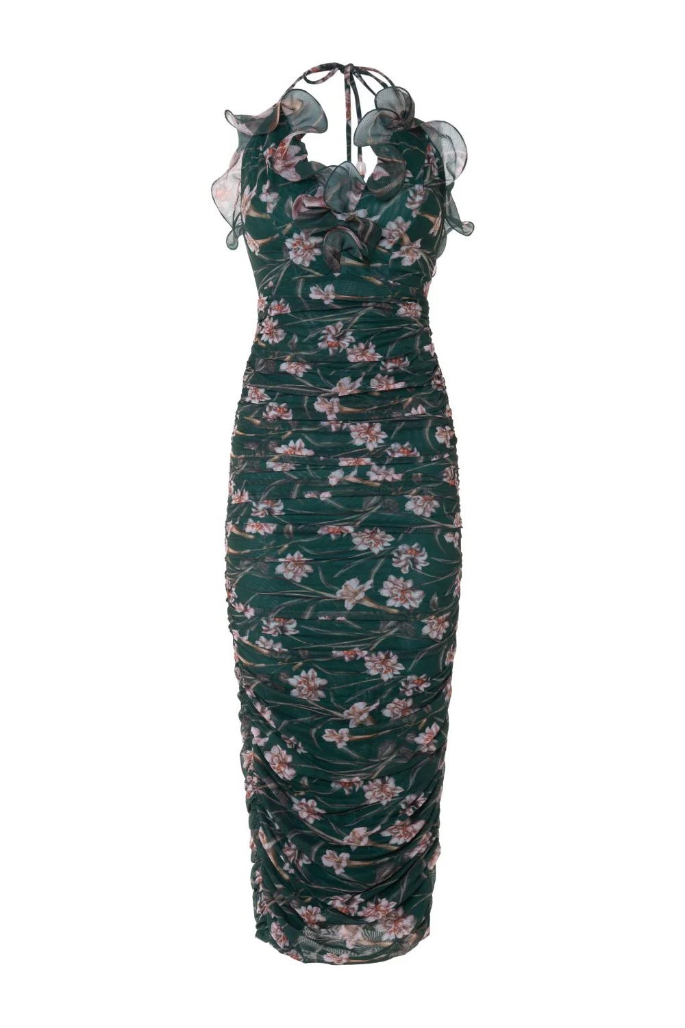 PatBO PatBO Botanic Retro Flutter Midi Dress Endless Waves