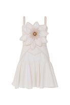 PatBO Tropic Linen Flower Mini Dress - Endless Waves