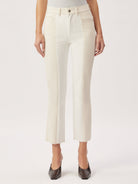 Patti Straight High Rise Jeans in Ecru Blocked - Endless Waves