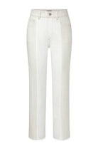 Patti Straight High Rise Jeans in Ecru Blocked - Endless Waves