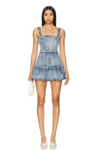 Piper Skort Romper in Denim - Endless Waves