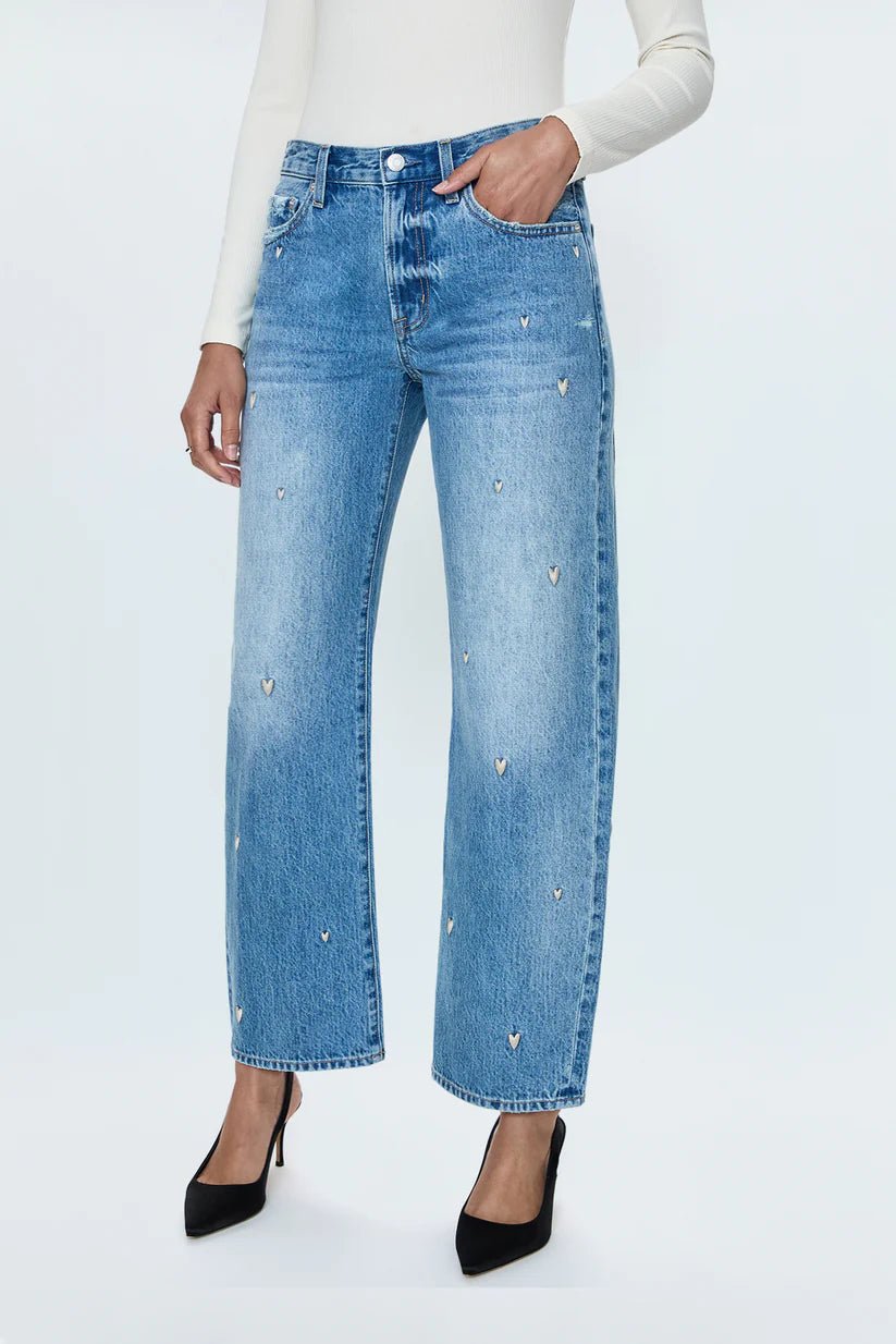 Pistola Lexi Mid Rise Bowed Straight Jean - Endless Waves