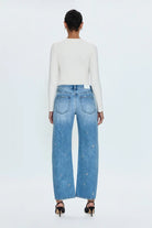Pistola Lexi Mid Rise Bowed Straight Jean - Endless Waves