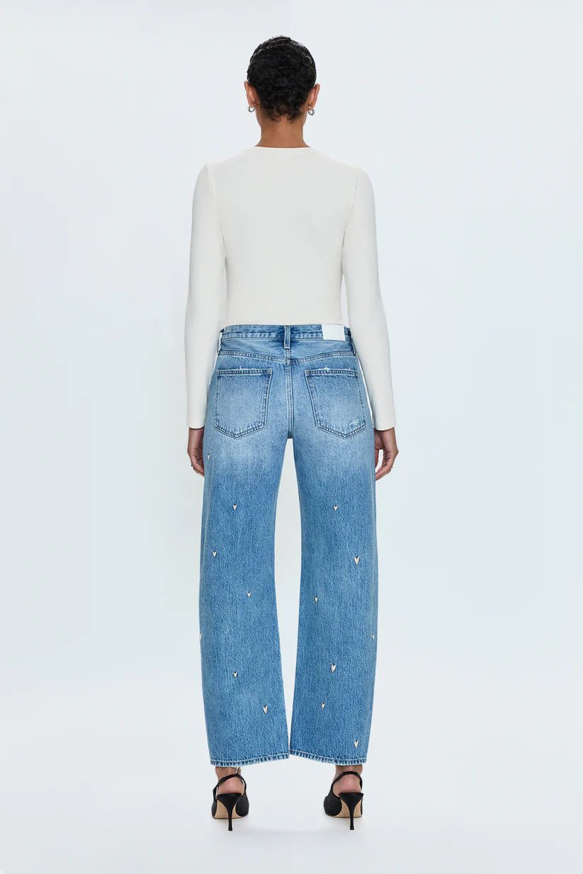 Pistola Lexi Mid Rise Bowed Straight Jean - Endless Waves