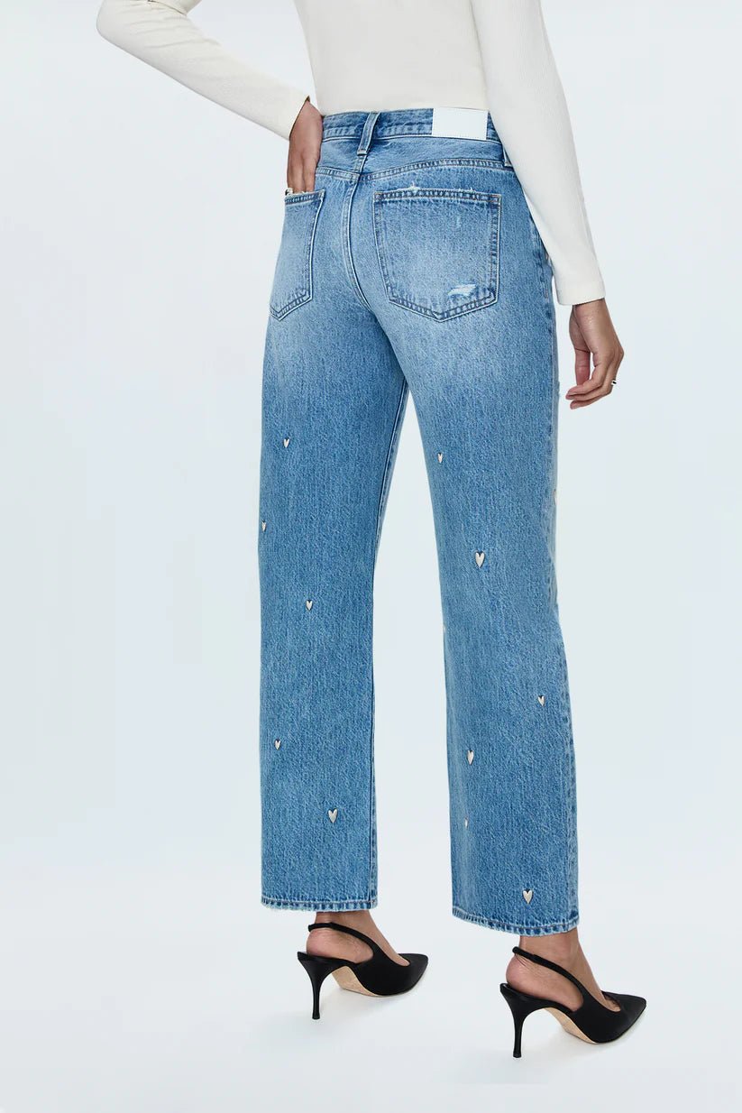Pistola Lexi Mid Rise Bowed Straight Jean - Endless Waves