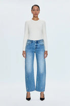Pistola Lexi Mid Rise Bowed Straight Jean - Endless Waves