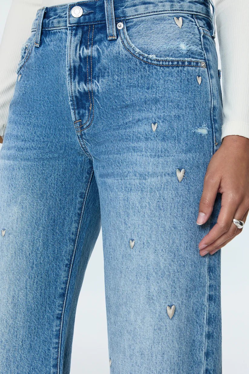 Pistola Lexi Mid Rise Bowed Straight Jean - Endless Waves