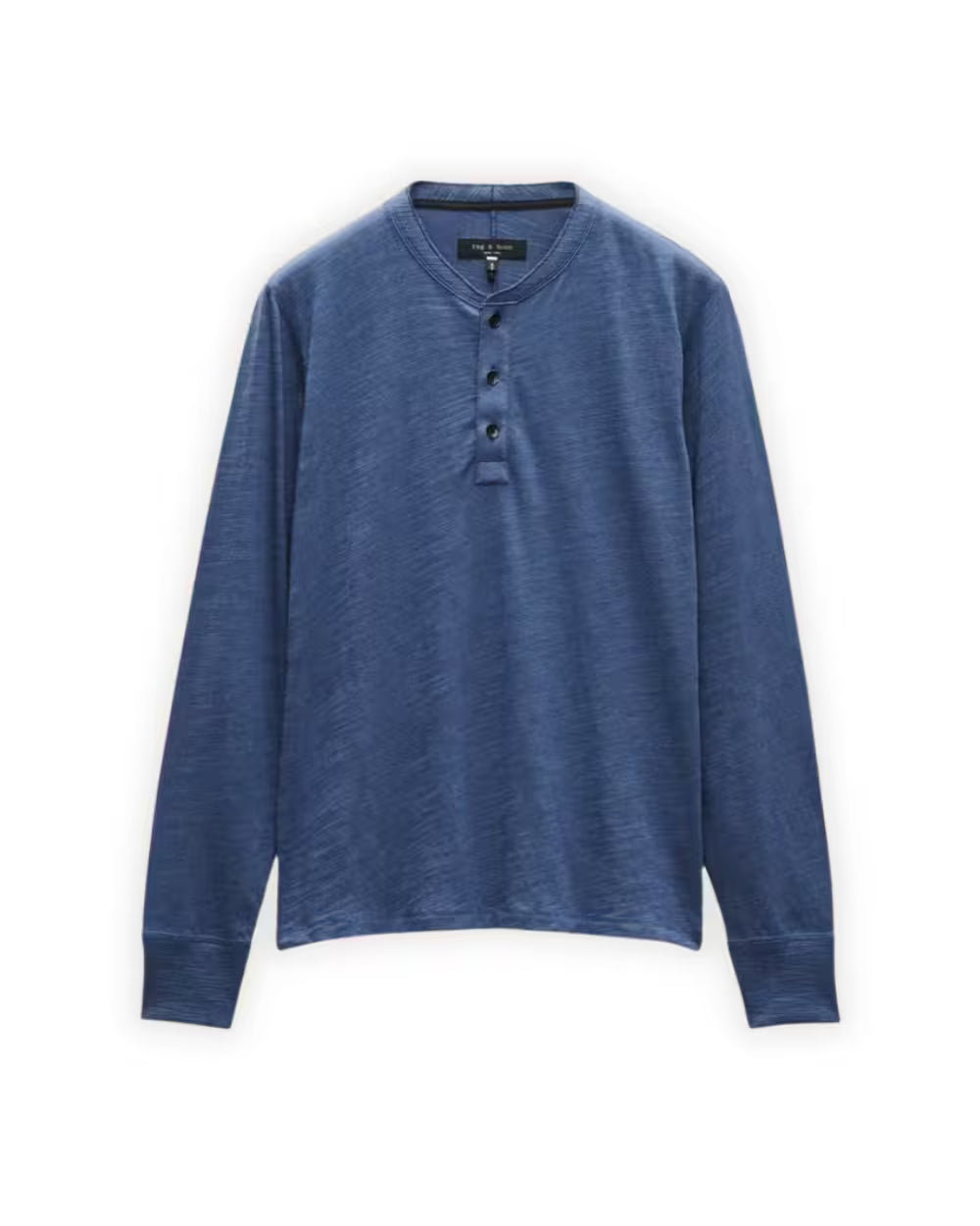 Men's Rag & Bone Classic Flame Henley, Worn Indigo blue 100% cotton long-sleeve shirt with a classic fit.