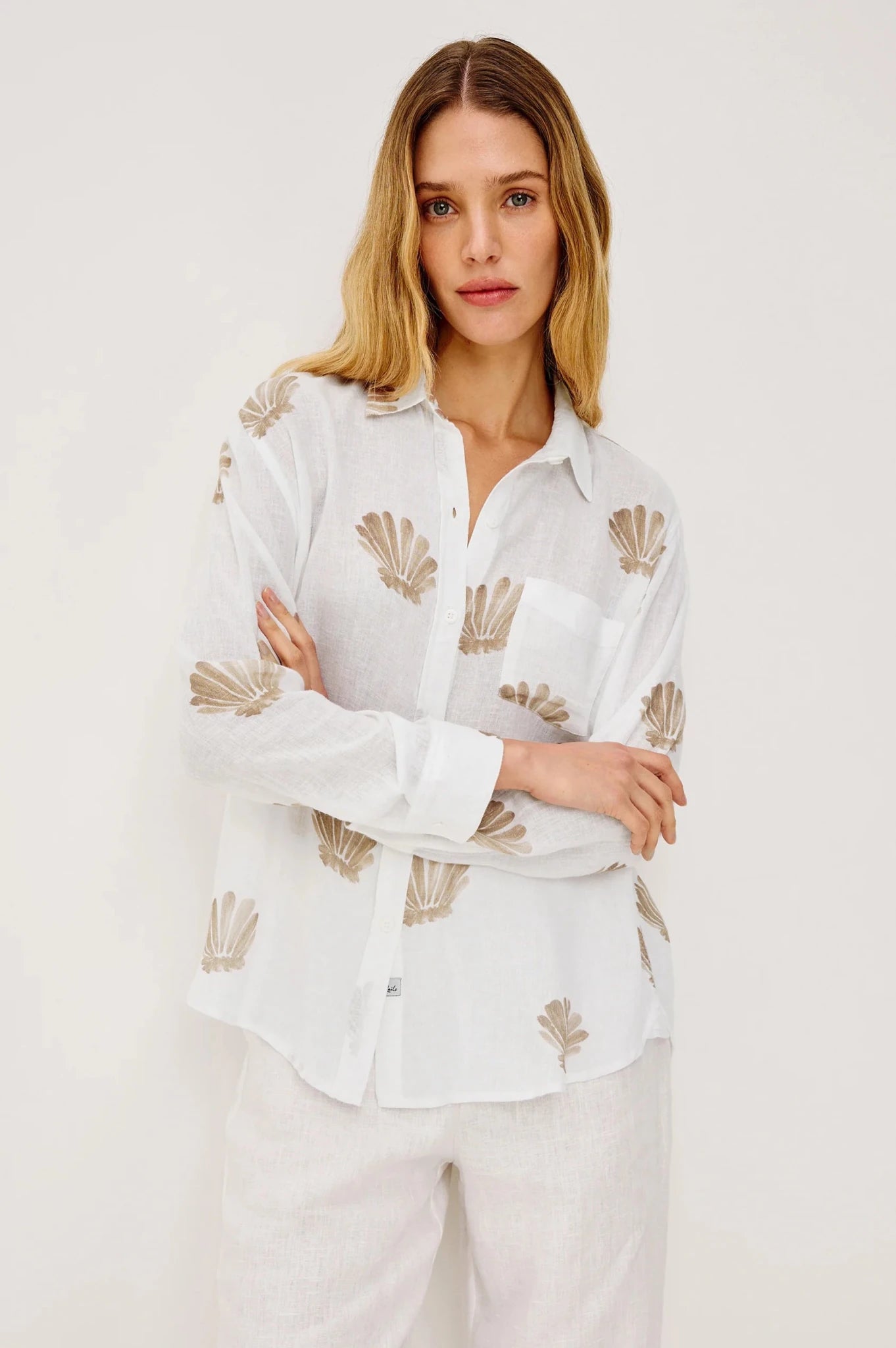 Rails Charli Shirt in Taupe Seashells