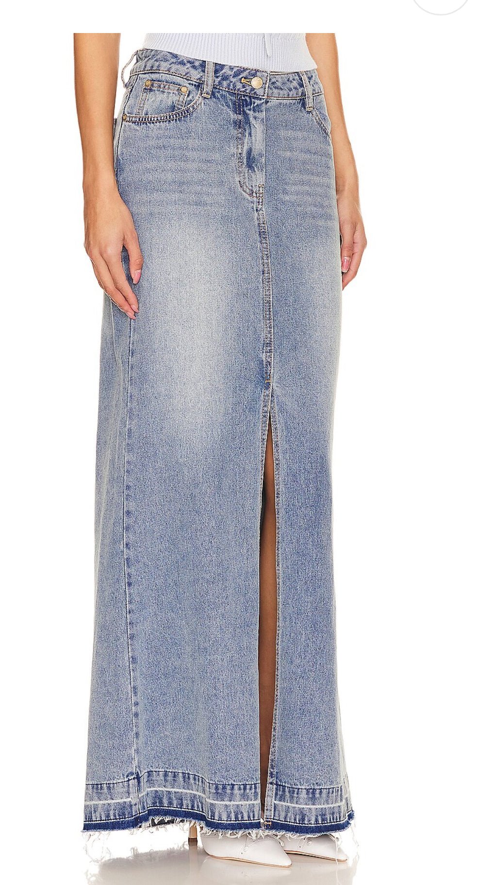 Risia Denim Maxi Skirt - Endless Waves